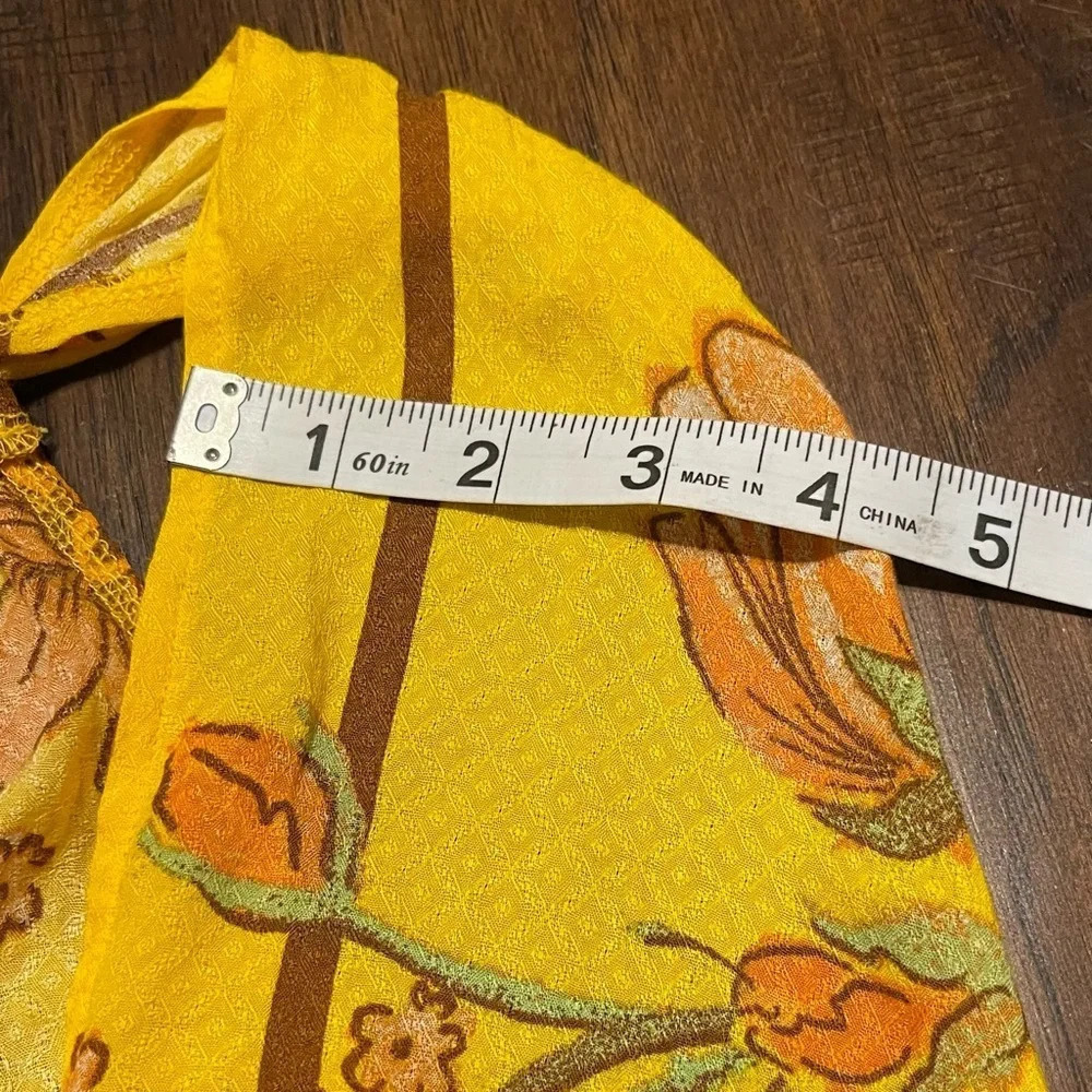 Free People Floral Halter Top Tie Front Open Back Peplum Small - Picture 6 of 8